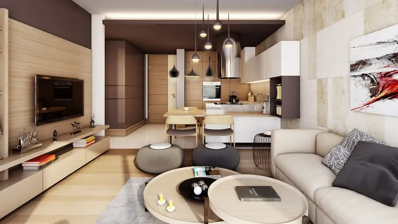 Açık plan salon ve mutfak